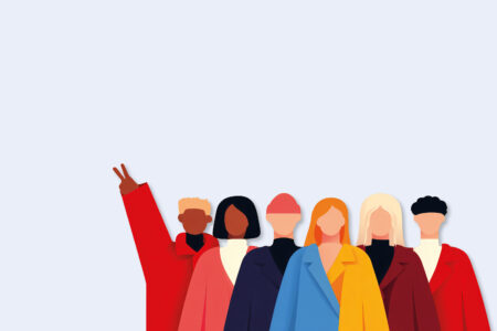 Illustration einer diversen Gruppe.